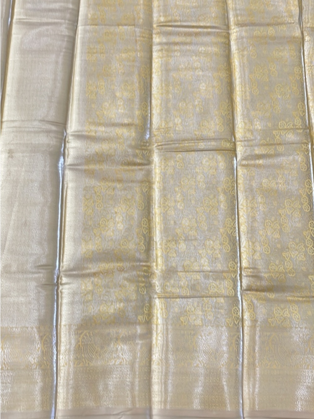 Elegant Cream and Gold tone saree